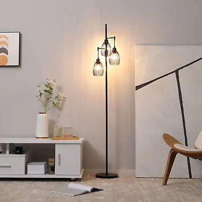 Industrial 3-Light Floor Lamp Modern Dimmable Standing Tall Lamp For Living Room • £49.99