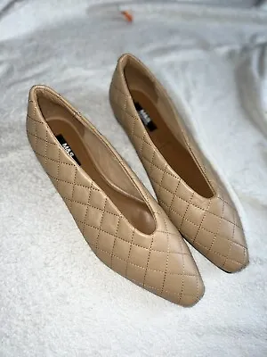 £35 • Buy Marks & Spencer Tan Quilted Leather Pumps Ballet Flats Tan UK Size 8 Eu 42
