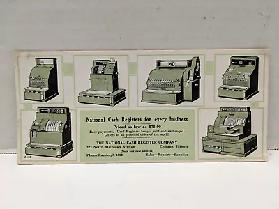 Vintage National Cash Register Advertising Ink Blotter Chicago Ill. • $9.95