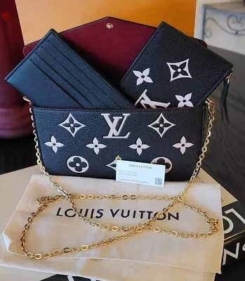 New Louis Vuitton Felicie Pochette Bicolor Monogram Empreinte Black With Inserts • £1662.76
