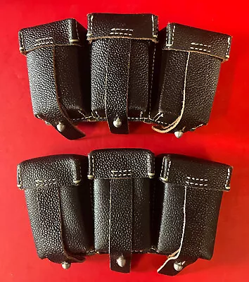 German K-98 Mauser 3 Pocket Ammo Pouches-matched Set • $12