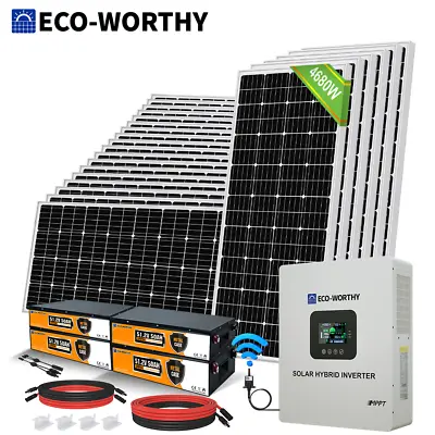 ECO-WORTHY 2000W 3000W 4000W 5000W 48V Solar Panel Kit & 5000W MPPT Inverter • $134.99