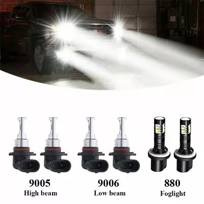 9005+9006 LED CREE Combo CSP 6000K Headlight Kit Light Bulbs Hi Low Beam White • $25.99