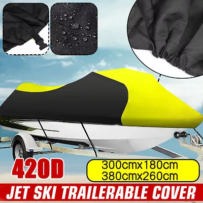 ​420D Trailerable Cover Waterproof For Jet Ski Seadoo Sea Doo Bombardier PWC • $44.69