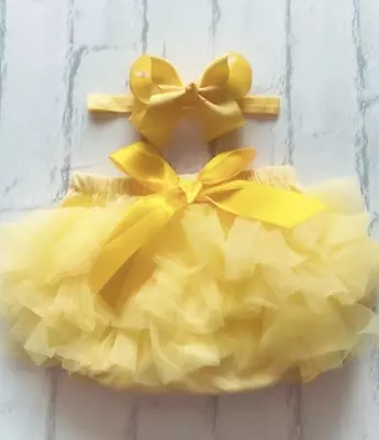 Luxury Girls Baby Bright Lemon Frilly Tutu Knickers Easter Photoshoot UK SELLER • £12.49