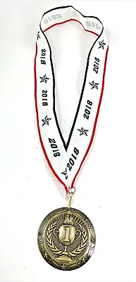 Vintage Gold Tone 1st Place Medal Medallion Pendant Image Trophy Ribbon 2018 • $7.50