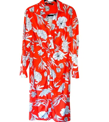 ZARA WOMAN - Bright Shirt Style Dress - Tie Front At Waist - Size Large • $25