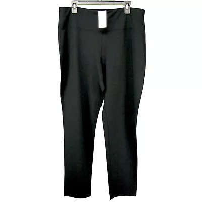 J Jill Wearever Collection Smooth Fit Slim Leg Black Pants Womens Size L New Tag • $29.95