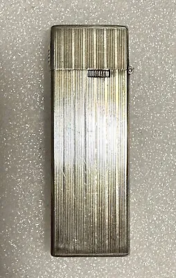 Vintage Japan Sterling Silver Thin Case Butane Cigarette Lighter Pin Stripe • $99