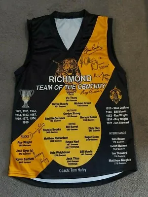 Richmond Team Of The Century Jumper Signed Hafey Richardson Bourke + Photo Proof • $595