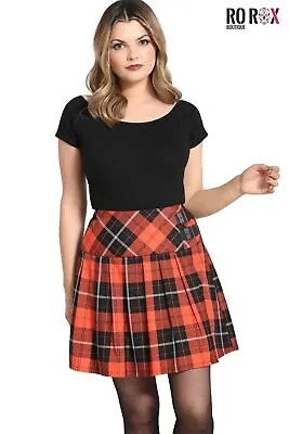 £40.49 • Buy Hell Bunny Mini Skirt Clementine Tartan Women High Waist Scottish Plaid Kilt