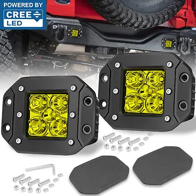 2x 5  Cree LED Flush Mount Work Light Bar Spot Flood Driving Reverse Offroad 12V • $30.59