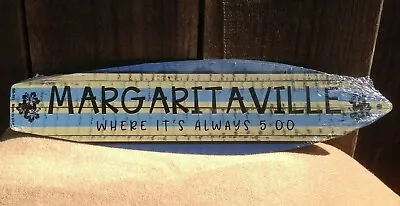 Margaritaville Always 5 O'clock Mini Novelty Beach Surf Board Sign 17  X 4.5  • $14.95