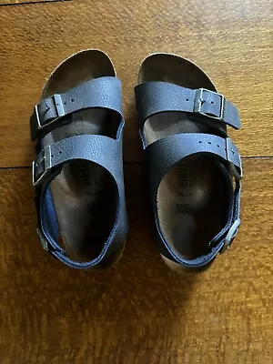 Blue Birkenstock Sandals Green Bottoms Ankle Strap Size 35 225 Womens • $62