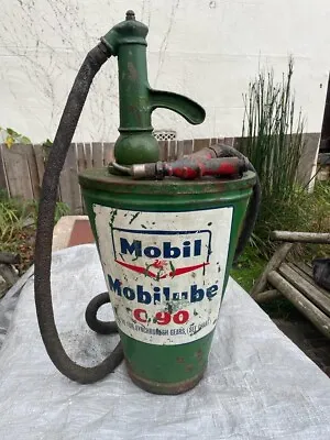 Mobil C90 Gear Oil Hand Pump VINTAGE AND VERY RARE ⛽️ • $248.67