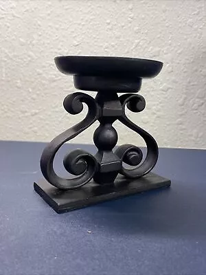 Pottery Barn Cast Iron Candle Holder Architectural Scrolly 4” Pillar / Bougeoir • $19.99