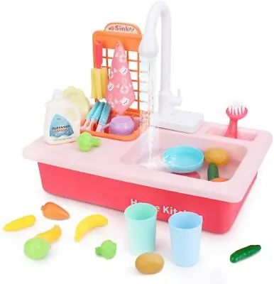 Kids Sink Toys With Running Water Toddler Electronic Dishwasher Kitchen Toys • $17.89