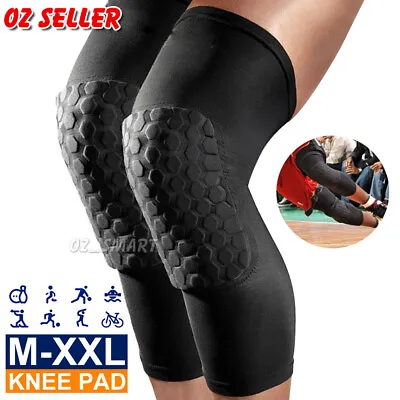 Knee Leg Long Sleeve Protector Support Brace Honeycomb Pad Basketball Crashproof • $14.95