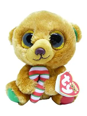 Ty - Beanie Boos - Bella The Xmas Bear With Candy Cane Small 15cm - Bg37240 F... • $9.98