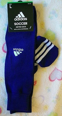 $6.95 • Buy Adidas SOCCER METRO OVER-The-CALF SOCKS -Men's/Women's -LARGE 9-13/10-12 -PURPLE