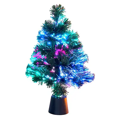 £5.75 • Buy Mini Christmas Tree With Fibre Optic LED RGB Light Xmas Tabletop Home Decoration