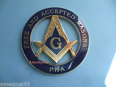 Master Mason PHA Car Emblem F&AM Prince Hall Affiliated Auto Emblem Freemason • $13