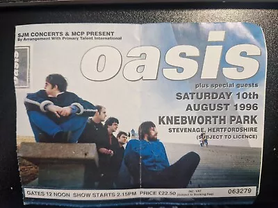 5 Oasis Britpop Gig Ticket Stubs: Earl's Court X2 Knebworth Wembley Leicester • £26