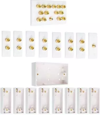 7.1 Surround Sound Audio AV Speaker Wall Face Plate Kit + Surface Mounted Boxes • £67.53