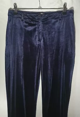 Fashion Union Velvet Suit Cigarette Trouser Navy 10  Hidden Pockets • £4.99