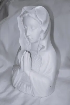 Vtg SANMYRO Virgin Mary 50s Japan BISQUE WHITE Madonna Figurine LAMP (no Light) • $29.99