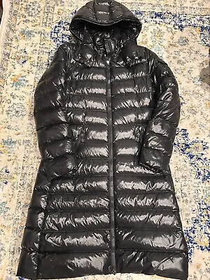 Moncler Moka Long Hooded Down Puffer Jacket 100% Authentic Size 1 Retail $1700 • $729