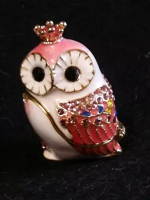 Owl W/ Crown With Rhinestone Jewelry Trinket Box  # 1636380 New • $8.99