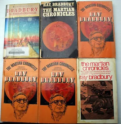 Vtg Pb Ray Bradbury THE MARTIAN CHRONICLES Story Cycle First Contact Telepathy • $8.68