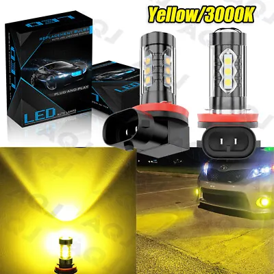 9005 LED Headlights Kit Car Bulbs 3000K High Beam Super Yellow Bright 8000LM 2X • $16.59