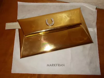 MARKFRAN Gold Envelope Clutch Handbag W/Dust Bag • $19.99