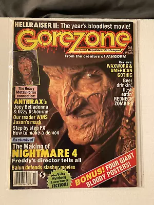 $20.66 • Buy 1988 GOREZONE Magazine #4  Freddy Kruger W/ Posters / Fisherman