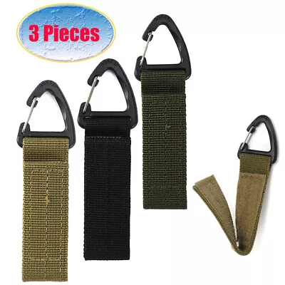 3PCS Molle Webbing Buckle Strap Belt Tactical Carabiner Key Belt For Molle Bag • $8.99