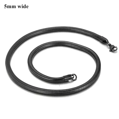 2.5-6mm Hot 316L Stainless Steel Men Women Round Snake Chain Necklace 20 22 24  • $8.07
