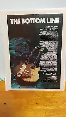 Vantage Bass Guitar 1980 Vintage Print Ad 11 X 8.5 • $5.80