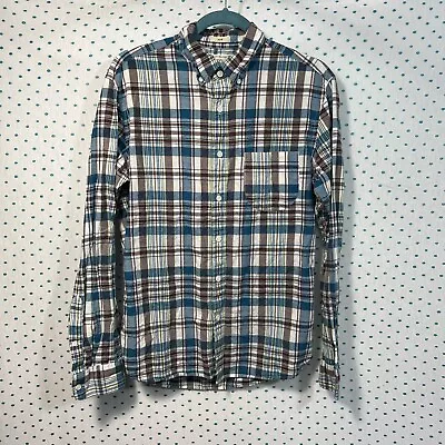 J.Crew Medium Slim Indian Madras Multi-Colored Plaid Button Up Collared Shirt • $11.10