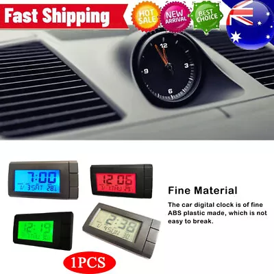 ABS Car Digital Clock  Rectangular Battery Powered Backlight Vehicle Clocks AU • $14.39