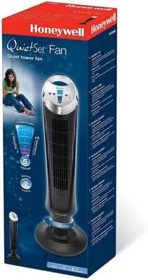 Honeywell QuietSet Oscillating Tower Fan 5 Speed Without Remote Black HY254E1 • £37.99