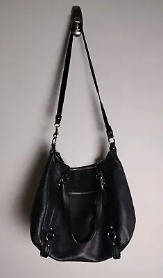 Coach F17566 Alexandra Black Pebble Leather Purple Lining Shoulder Tote Handbag  • $89.99