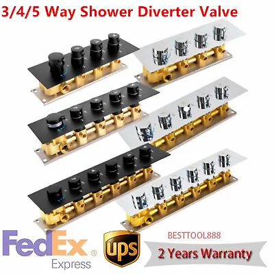 3/4/5 Way Shower Diverter Valve Thermostatic Mixer Valve Outlet Shower Valve Kit • $323.10