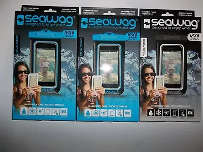 LOT OF 3 SEAWAG IPX8 100% Waterproof Phone Case W Neck Strap Fits All Phones • $20