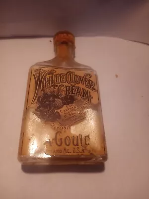 Antique White Clover Cream Bottle-L.A. Gould/Portland ME Original Label • $7.99