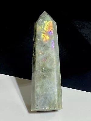 83mm Beautiful Rainbow Labradorite Flash Tower Quartz Crystal Point Gem Stone • £11.99