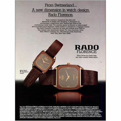 1984 Rado Florence: New Dimension In Watch Design Vintage Print Ad • £7.13