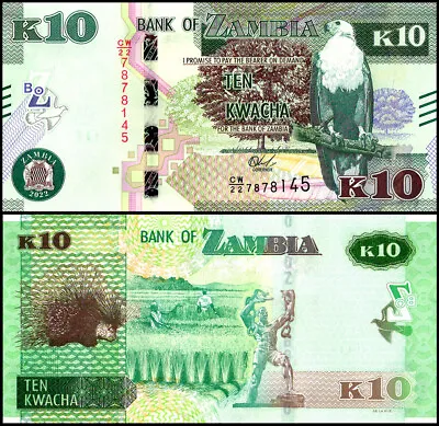 $1.49 • Buy Zambia 10 Kwacha, 2022, P-58a.4, UNC