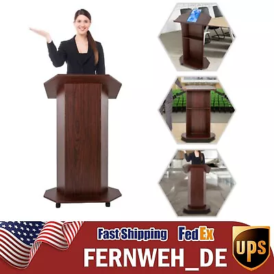 Mobile 46  Height Rolling Podium Lectern Laptop Workstation W/ 4 Wheels • $284.99